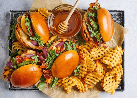 Chef 242 menu — sliders and fries